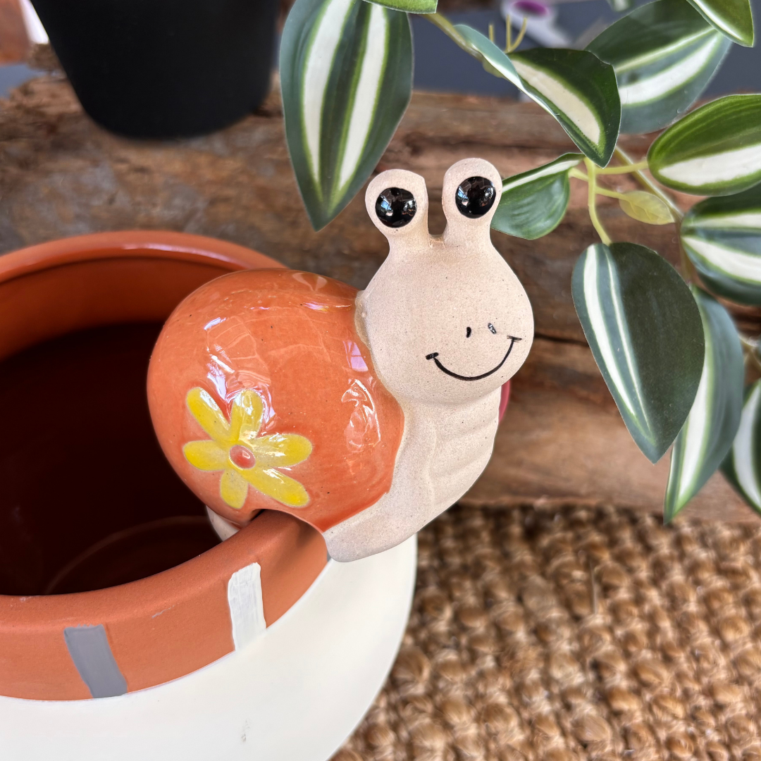 Snail with Flower Shell Pot Sitter