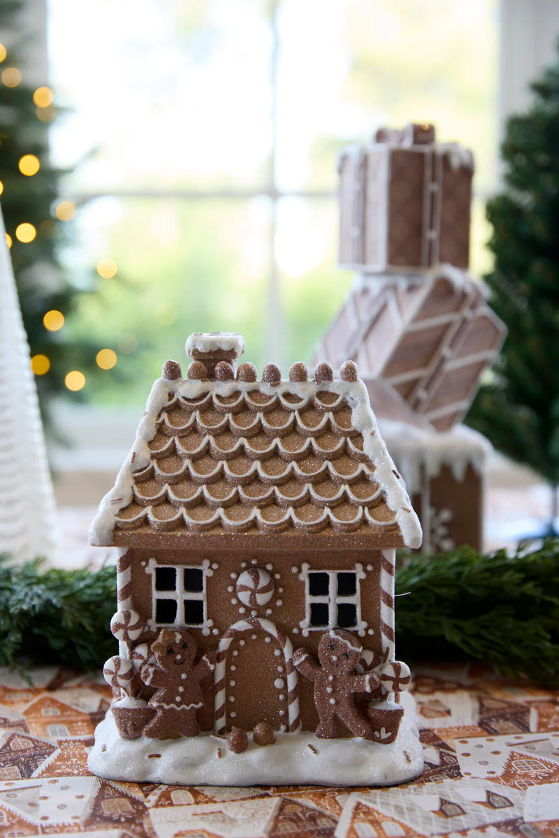 Led Piped Gingerbread Cottage