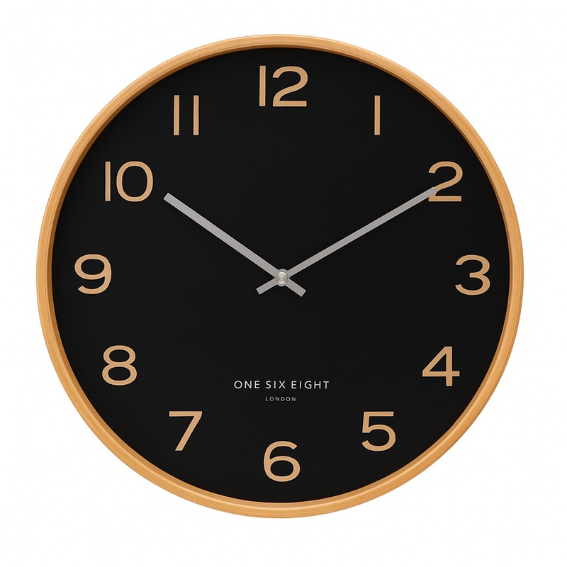 Wallace Silent Wall Clock | Black