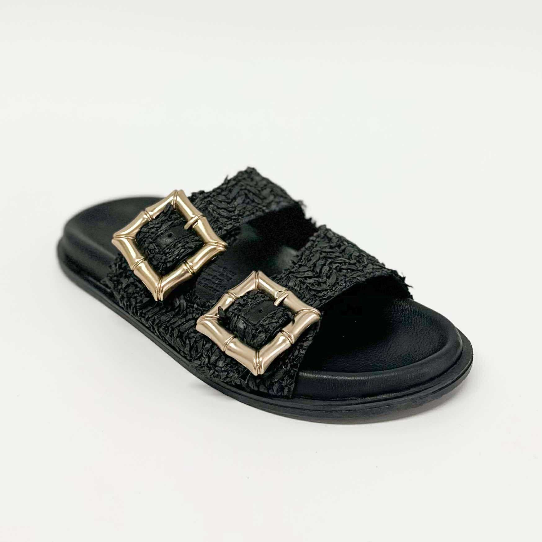 Ease Raffia Slide | Black