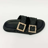 Ease Raffia Slide | Black