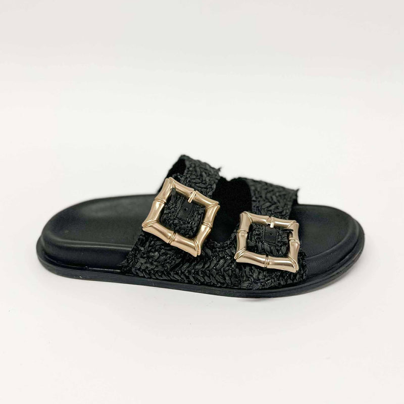 Ease Raffia Slide | Black
