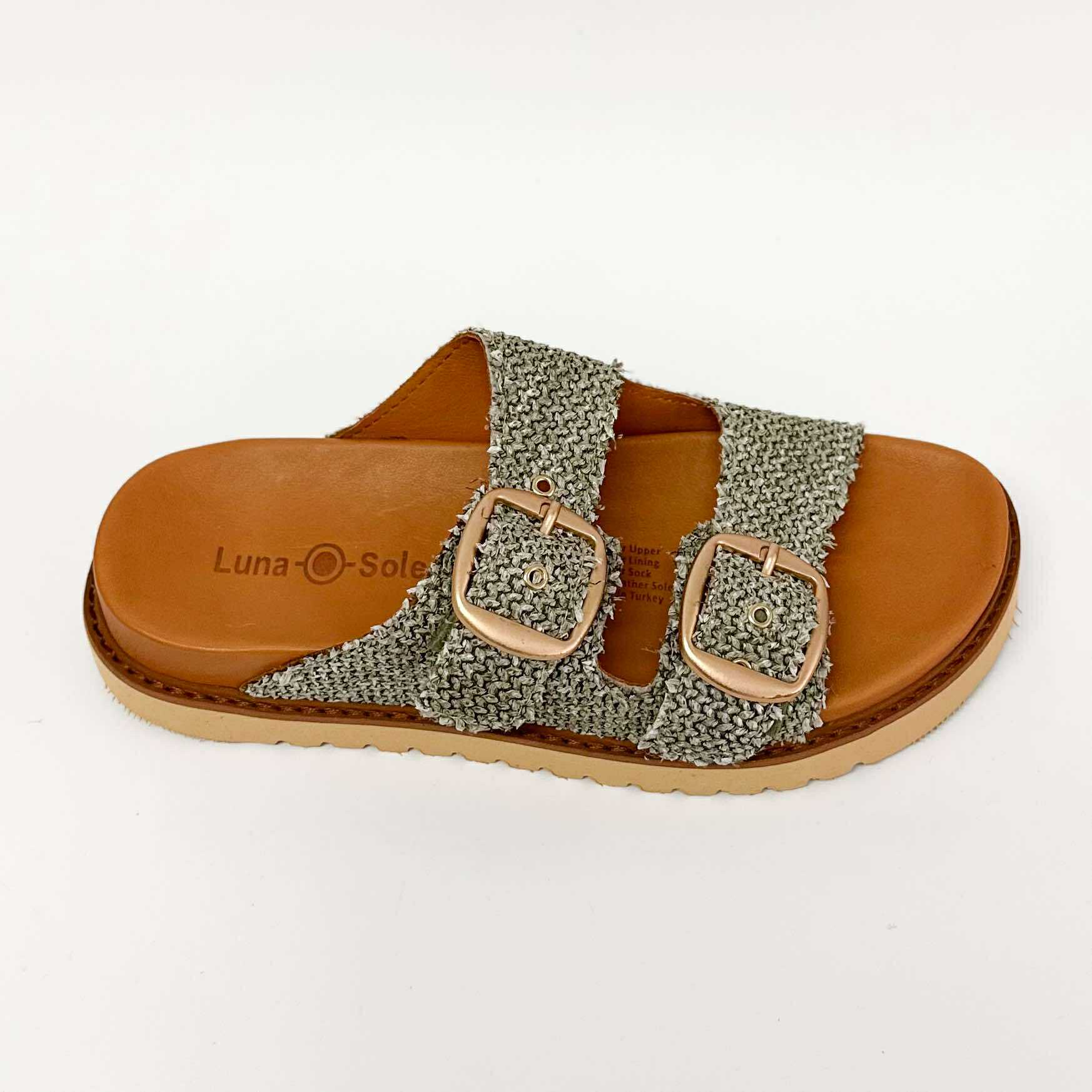 Avery Raffia Slide | Khaki