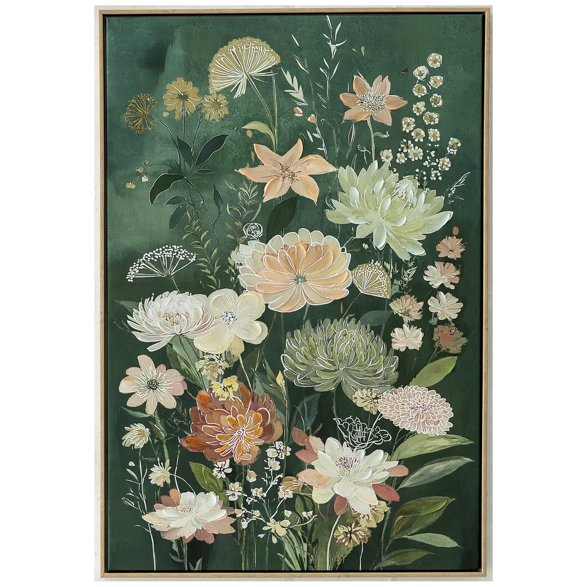 Flower Shower Painting | Framed Canvas Art | 63x93cm