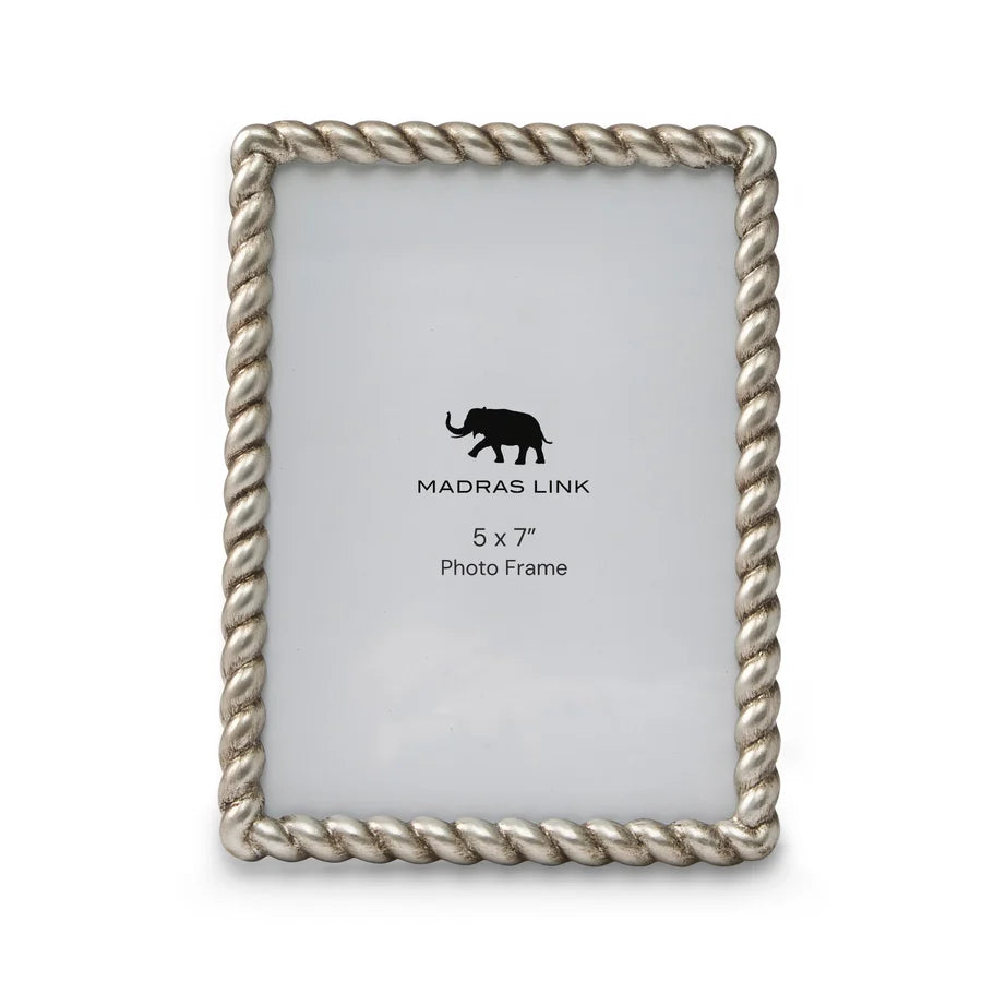 Antique Silver Rope Photo Frame