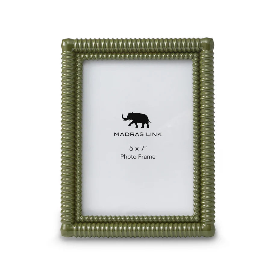 Rib Olive Green Photo Frame