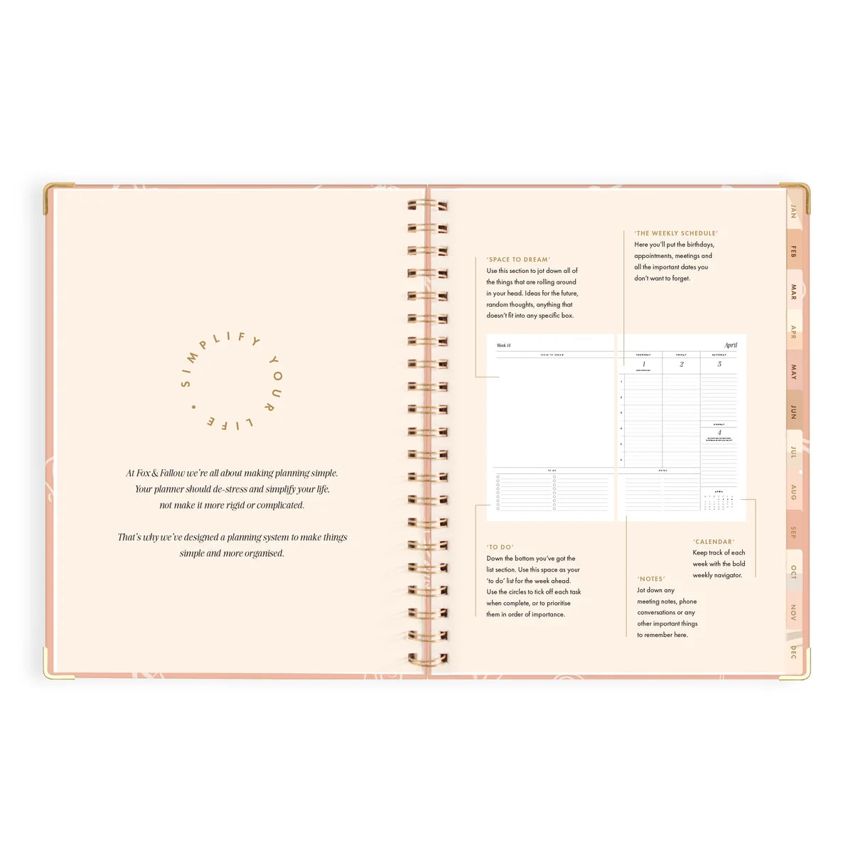 2027 A4 Academic Vertical Planner | Amalfi Peach