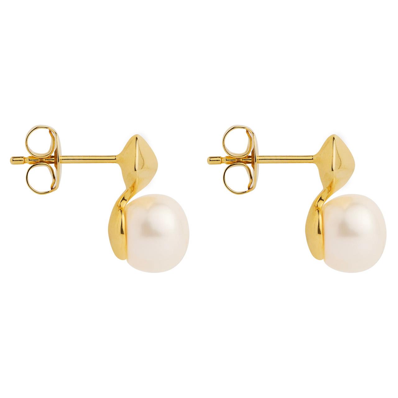 Mirage Yellow Gold Pearl Earring
