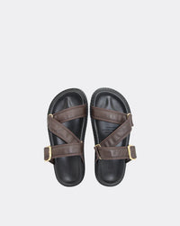 Maria Leather Slide | Choc