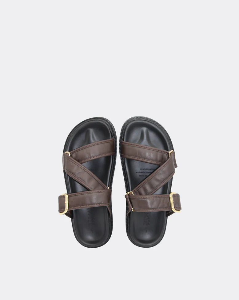 Maria Leather Slide | Choc