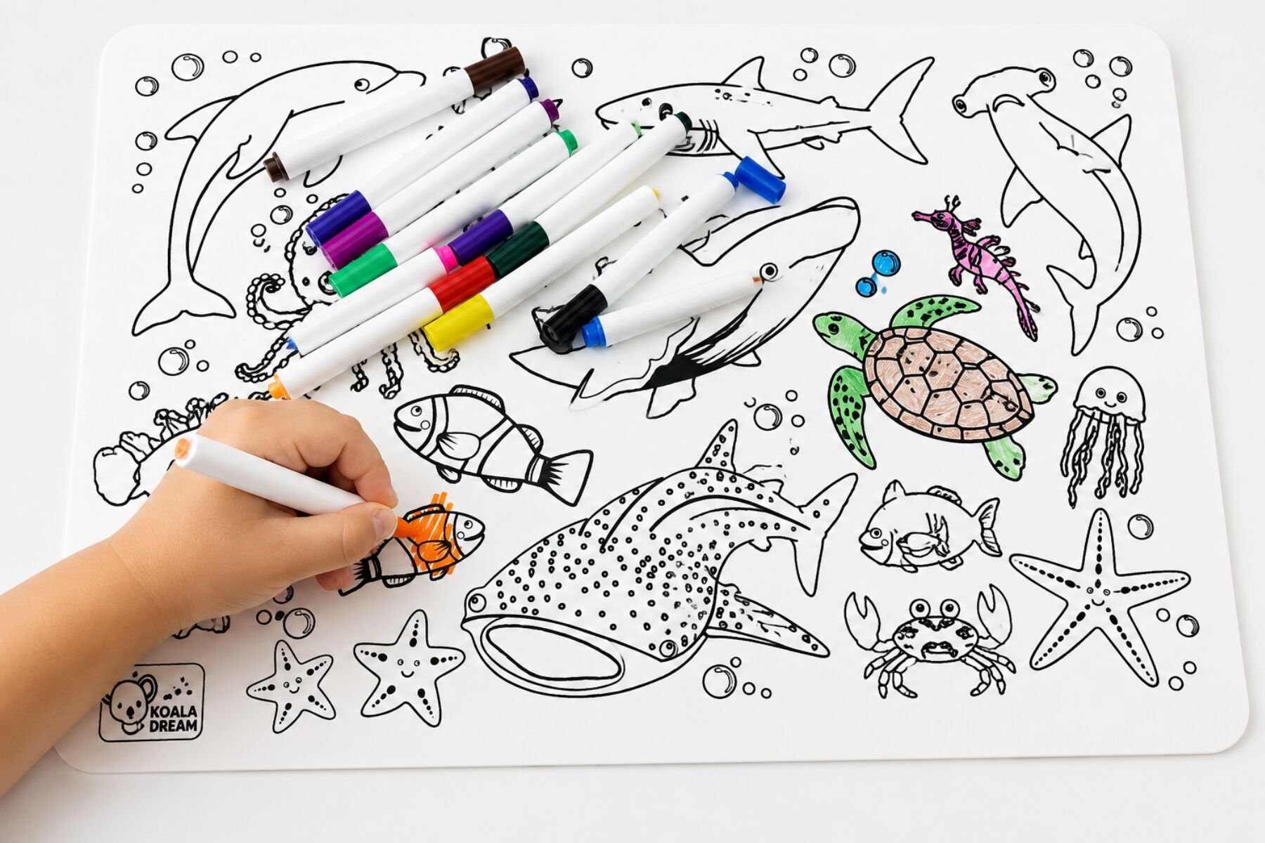 Reusable Silicone Drawing Mat | Sea Animals