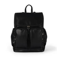 Signature Nappy Backpack | Black Dimple Vegan Leather