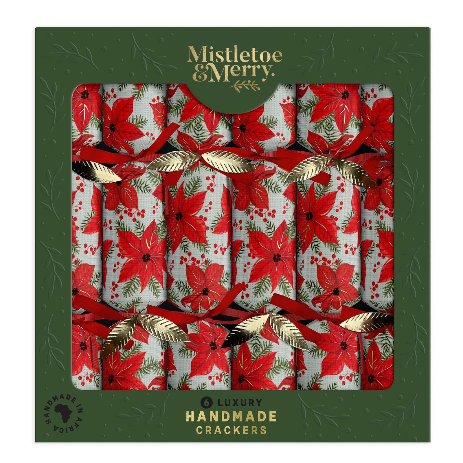 Luxury Poinsettia Xmas Crackers