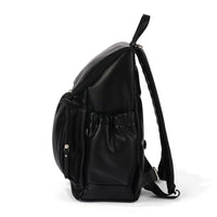 Signature Nappy Backpack | Black Dimple Vegan Leather