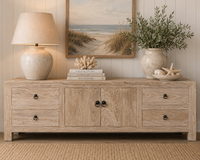 Elm Low Tv Cabinet Whitewash | 180cm