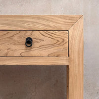 Elm 2 Drawer with Shelf Natural Console | 90cm
