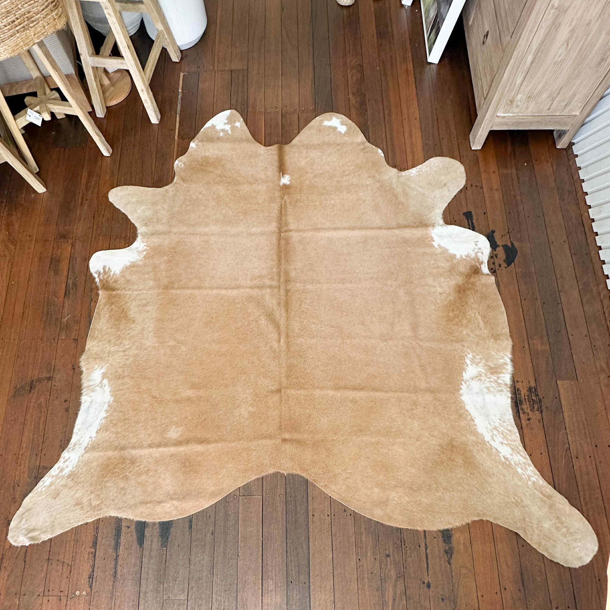 Beige White Cowhide 9 | Floor Rug