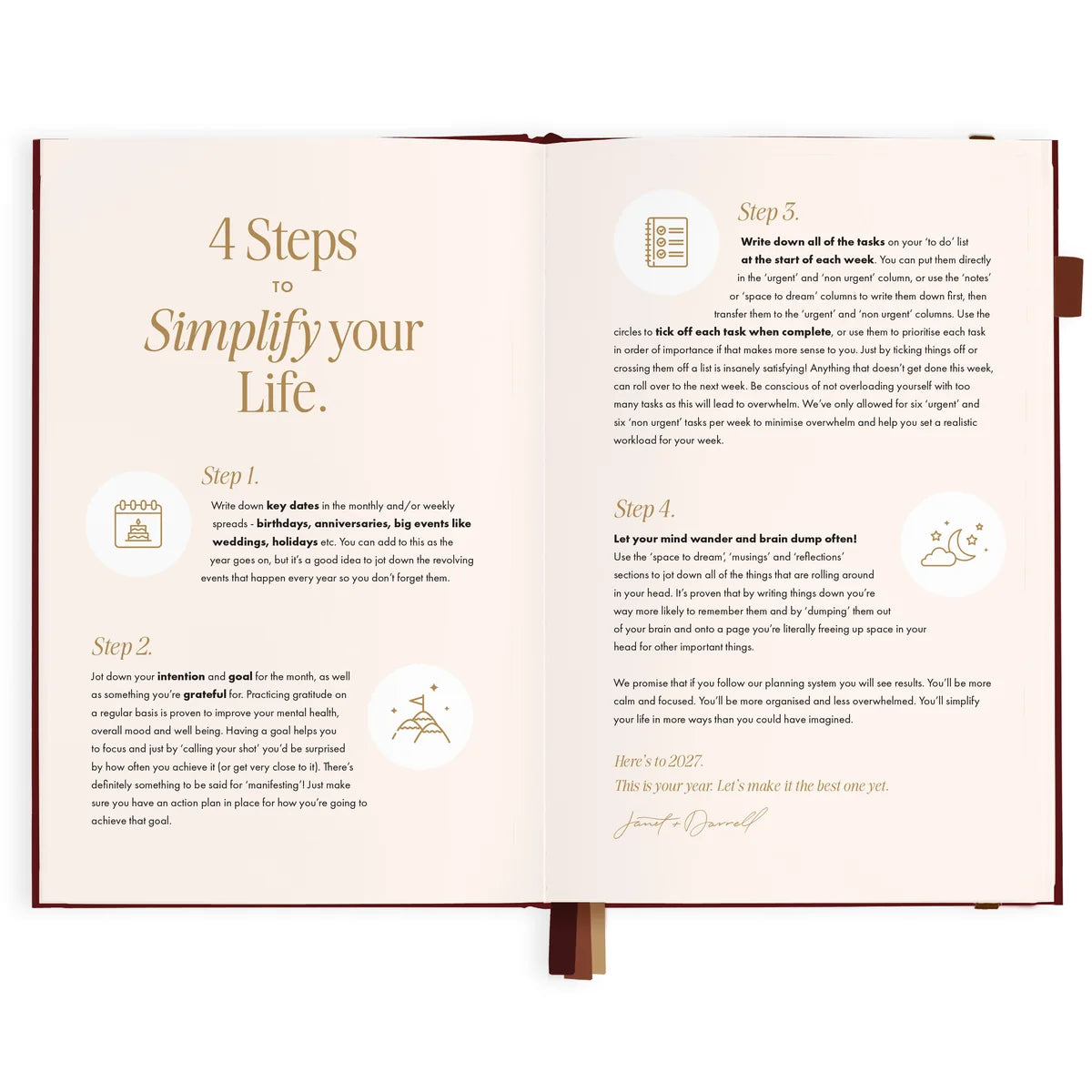 2027 A5 Horizontal Planner | Cherry