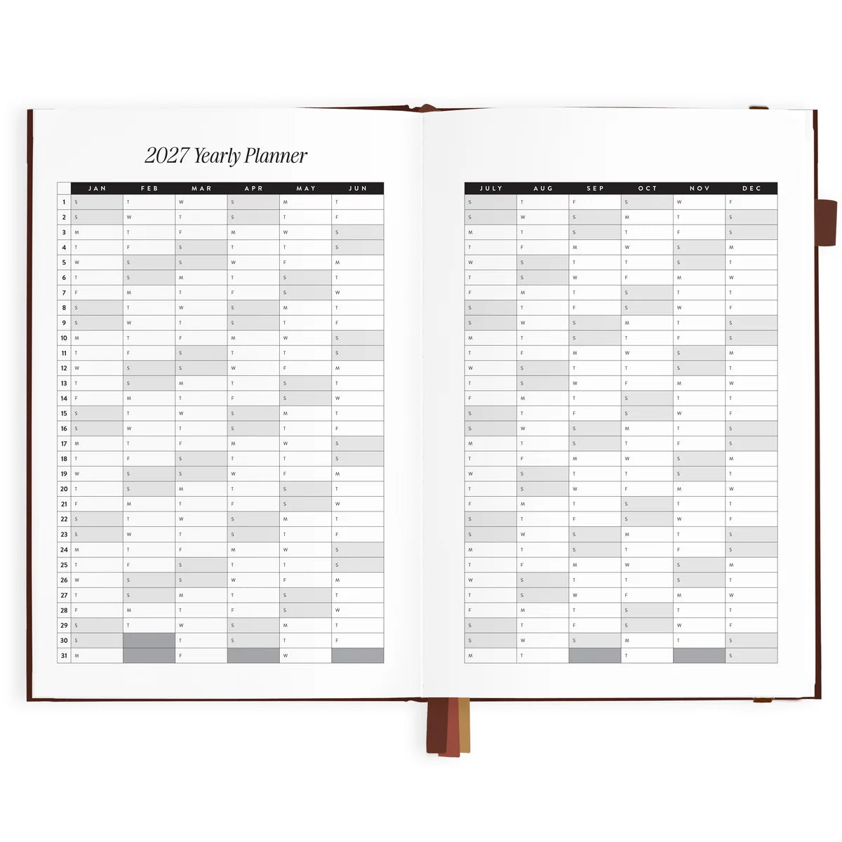 2027 A5 Vertical Planner | Chocolate