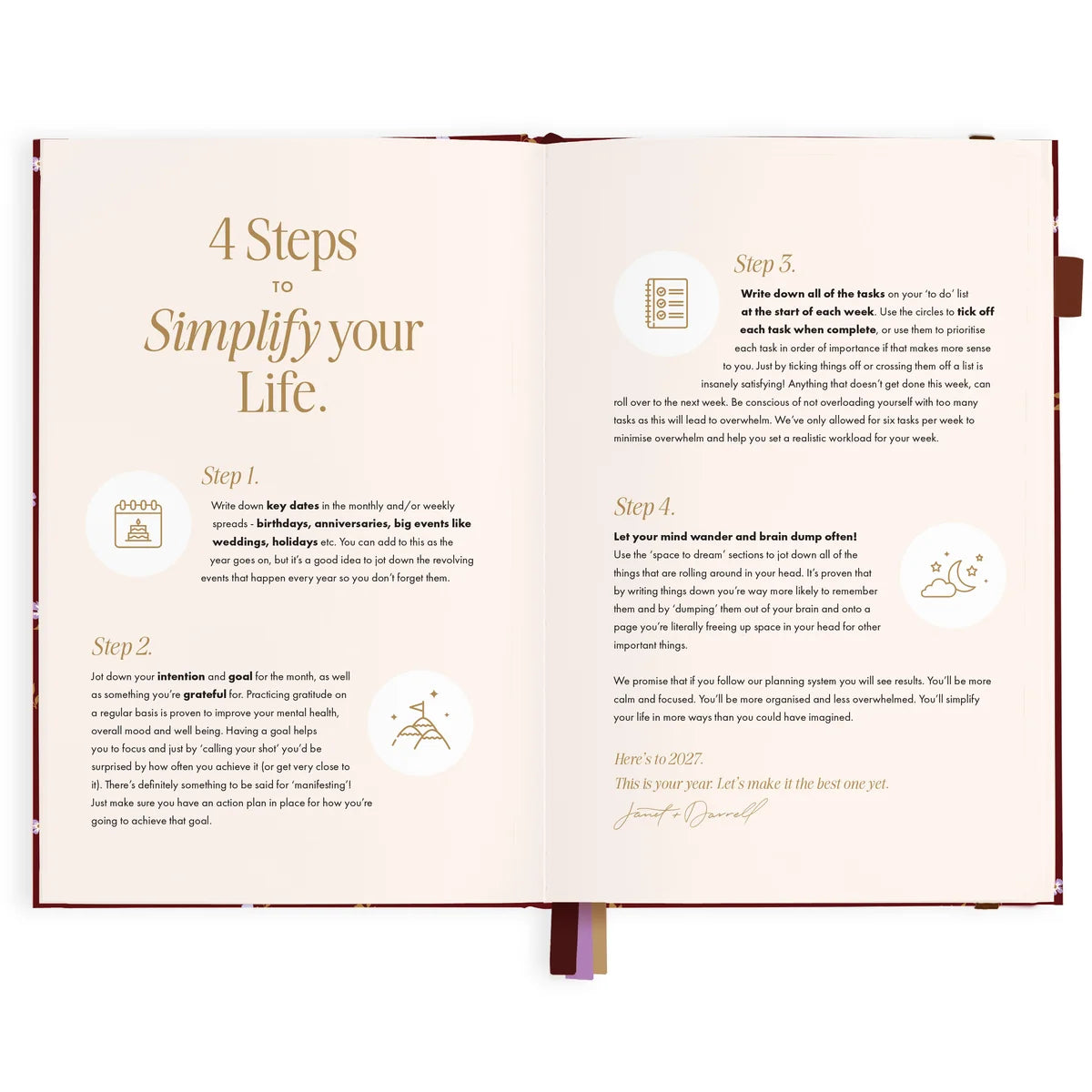 2027 A5 Vertical Planner | Cherry Wisteria