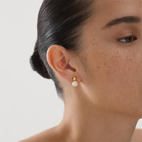 Mirage Yellow Gold Pearl Earring