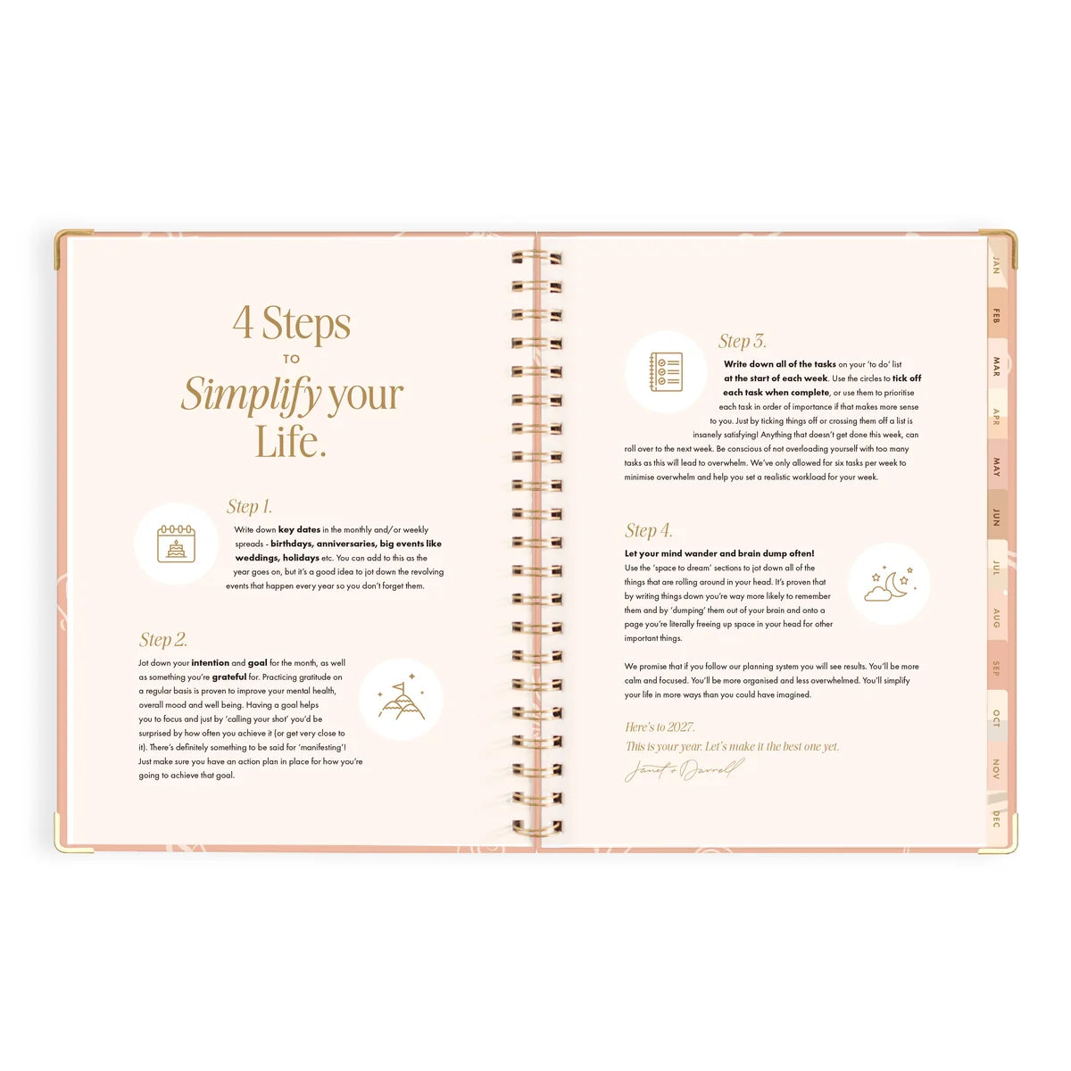 2027 A4 Academic Vertical Planner | Amalfi Peach