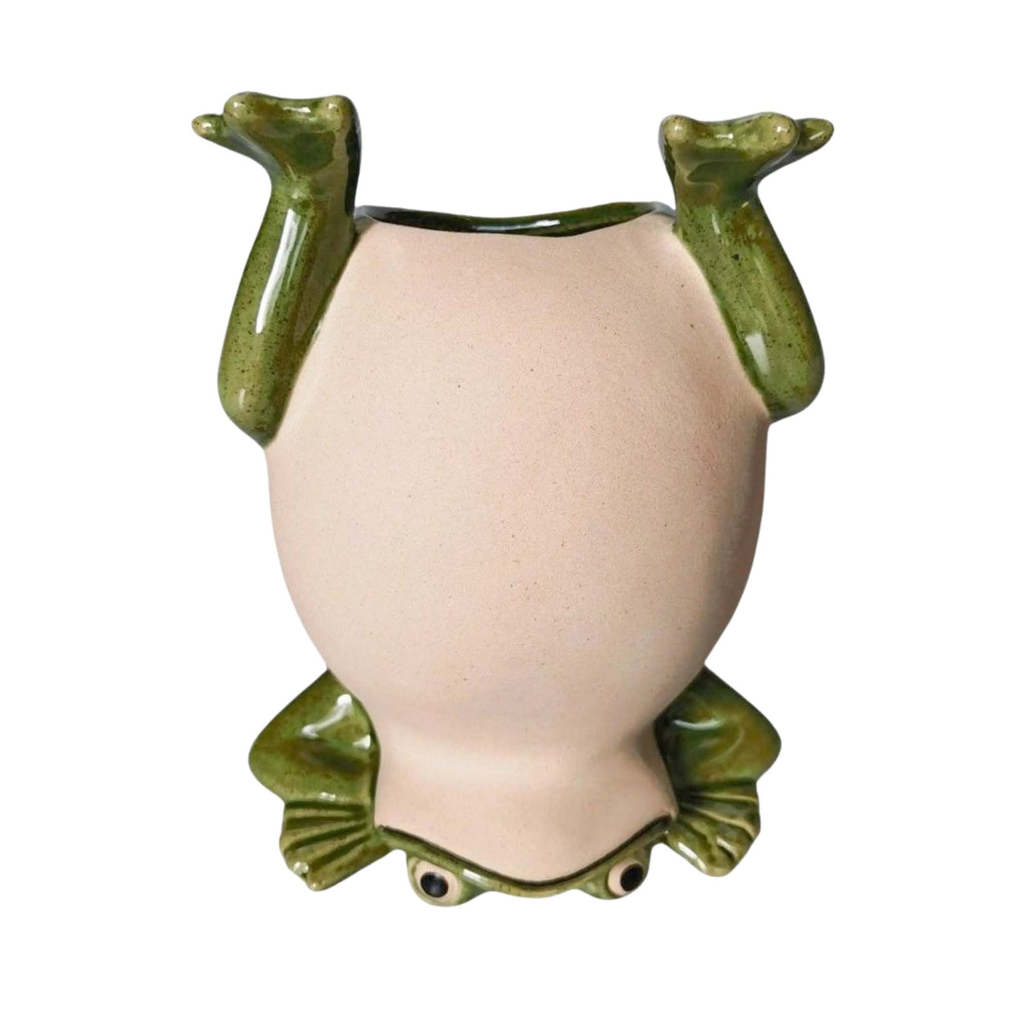 Frog Handstand Planter Green