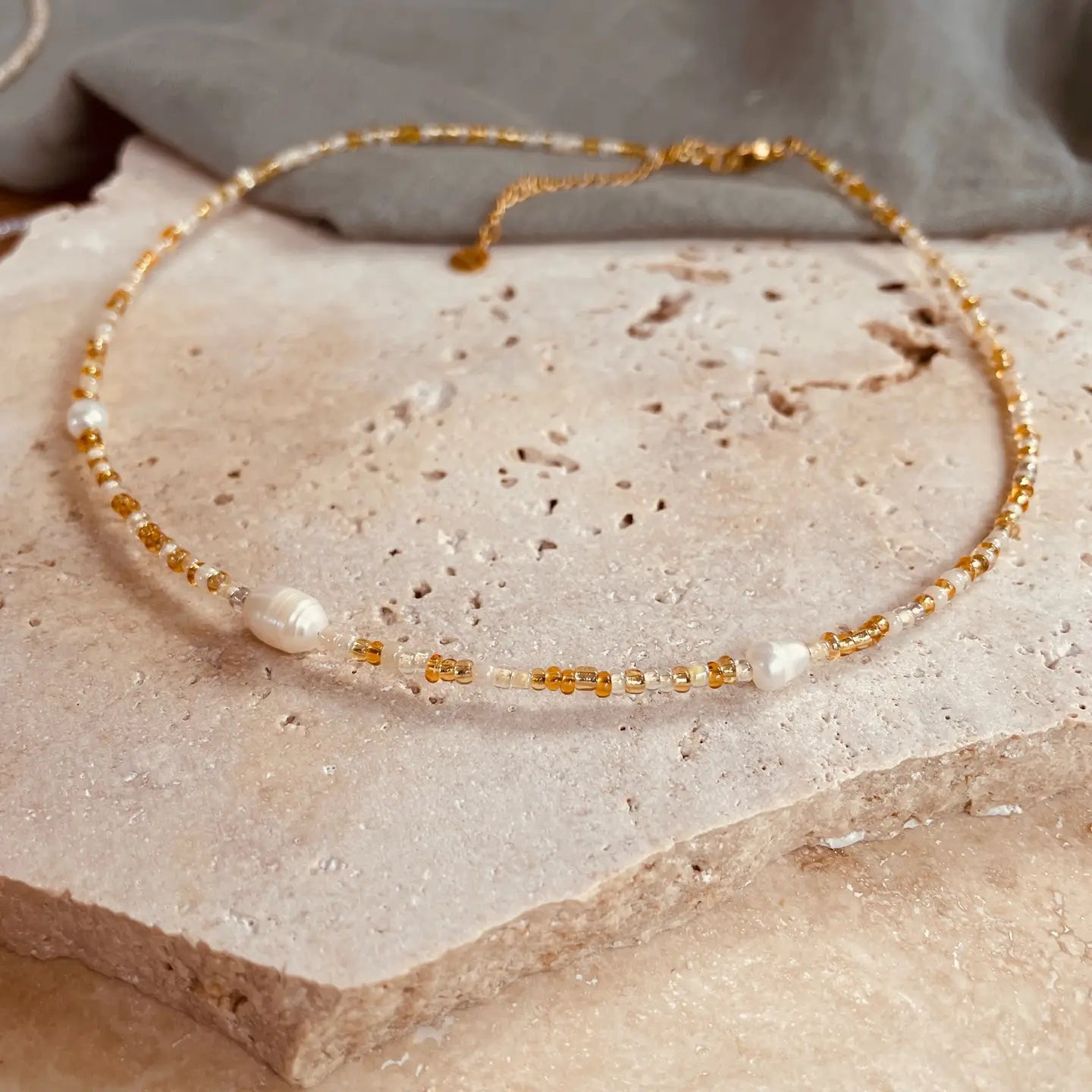 Exhale Necklace | Pebbly Beach Gold