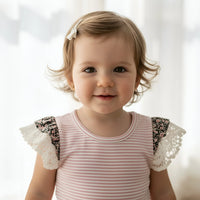 Baby Girls Knit Romper | Pink Stripe