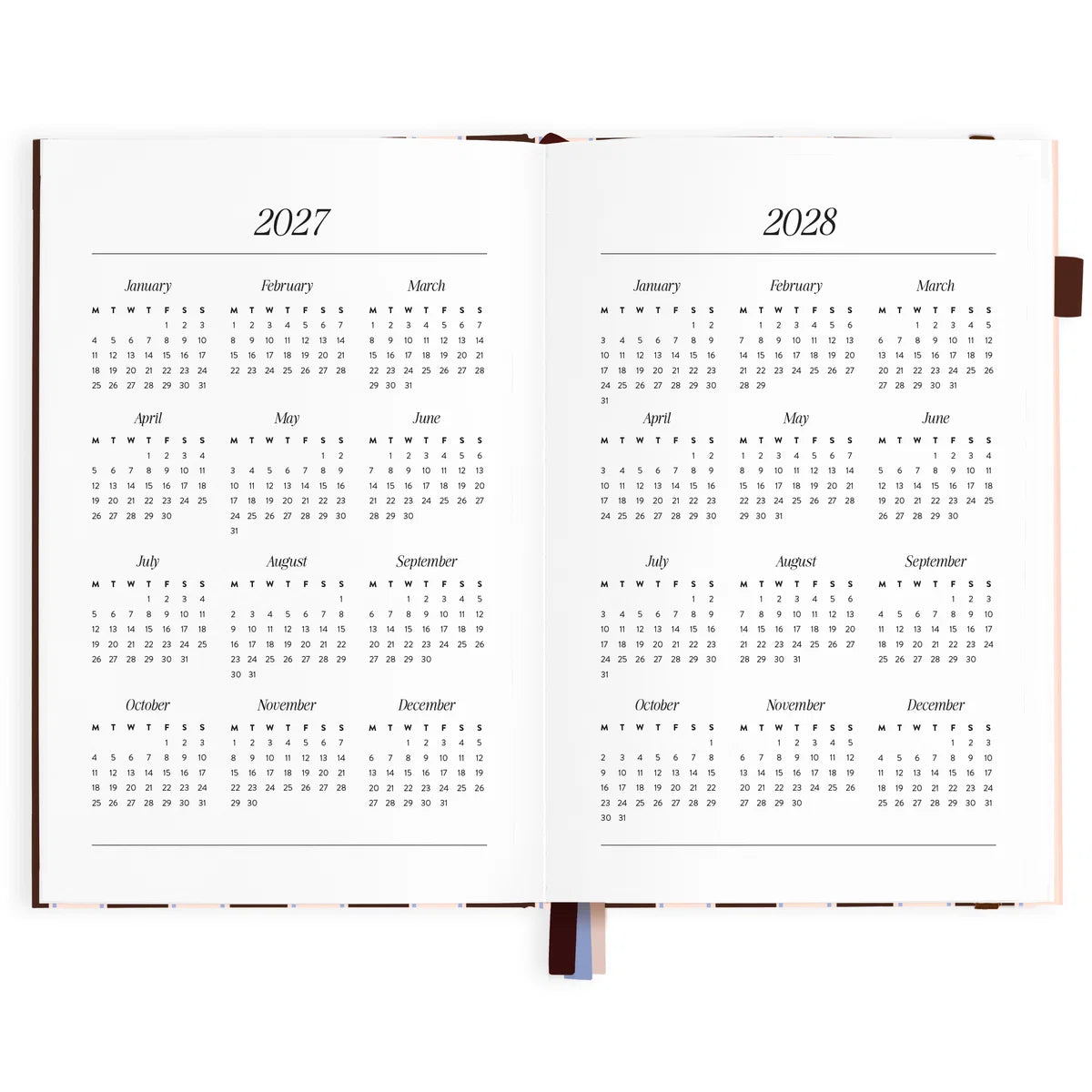 2027 A5 Academic Vertical Planner | Chocolate Stripe