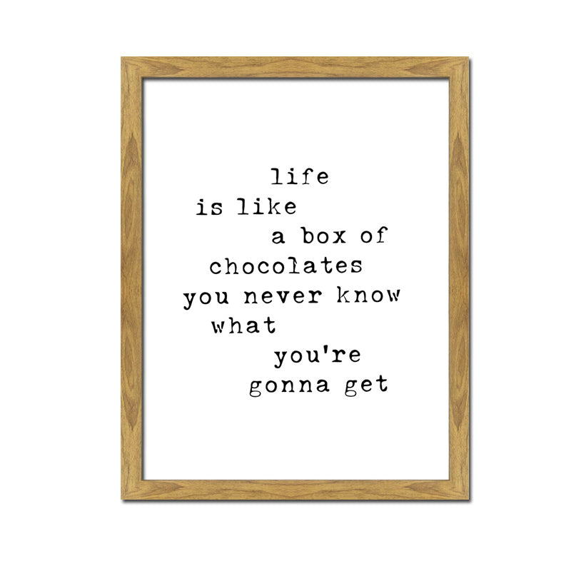 Box Of Chocolates Natural Framed Canvas Sign