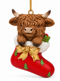 Resin Highland Cow Ornaments