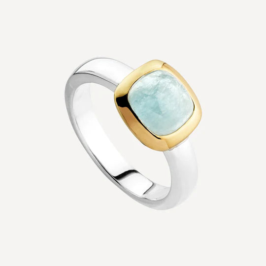 Aura Two-tone Aquamarine Ring