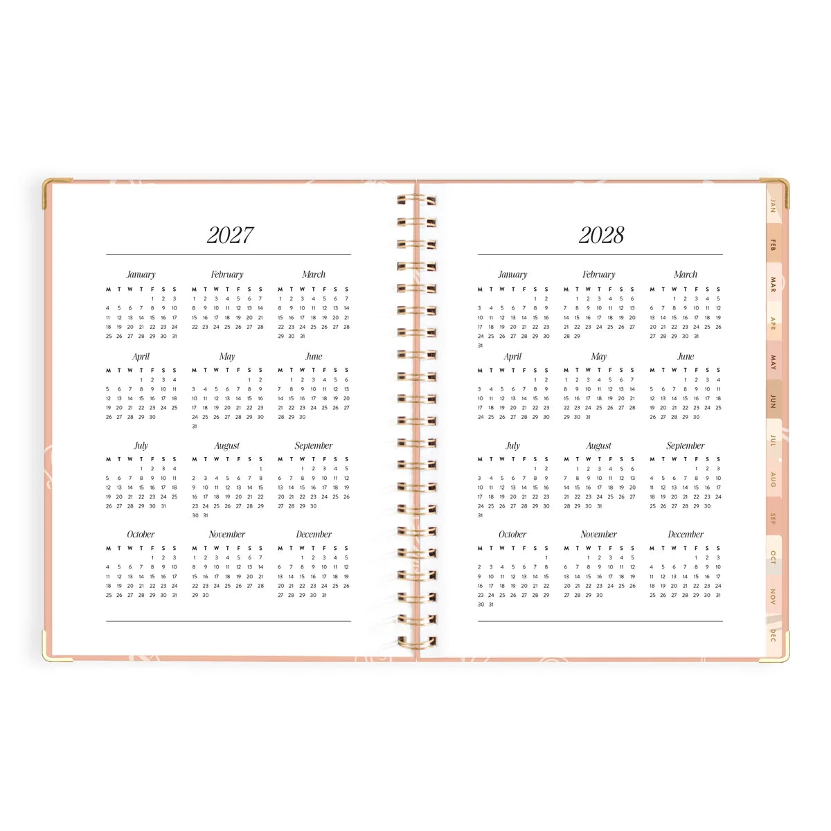 2027 A4 Academic Vertical Planner | Amalfi Peach