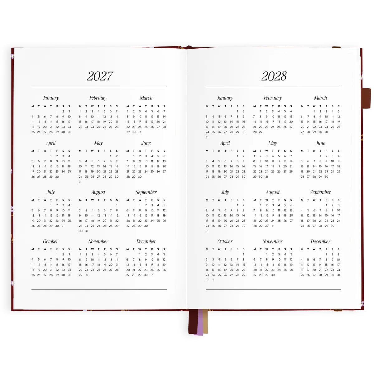 2027 A5 Vertical Planner | Cherry Wisteria