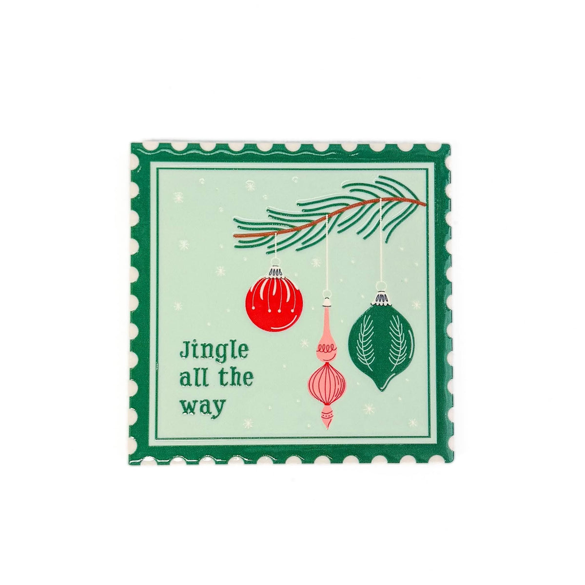 Xmas Stamp Ceramic Coaster