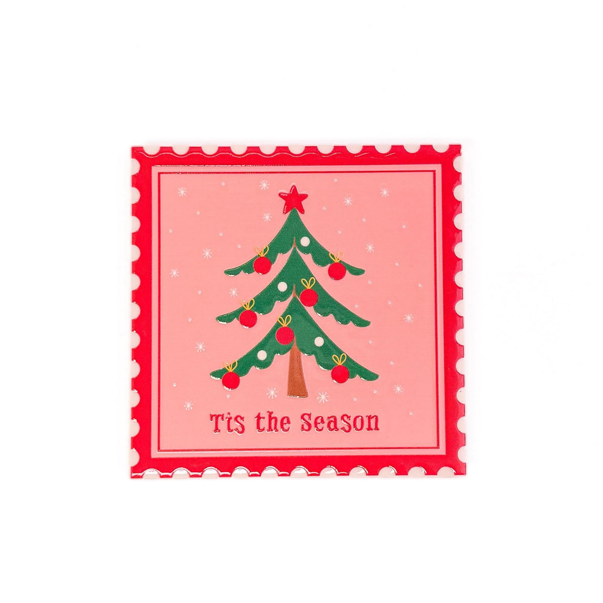 Xmas Stamp Ceramic Coaster