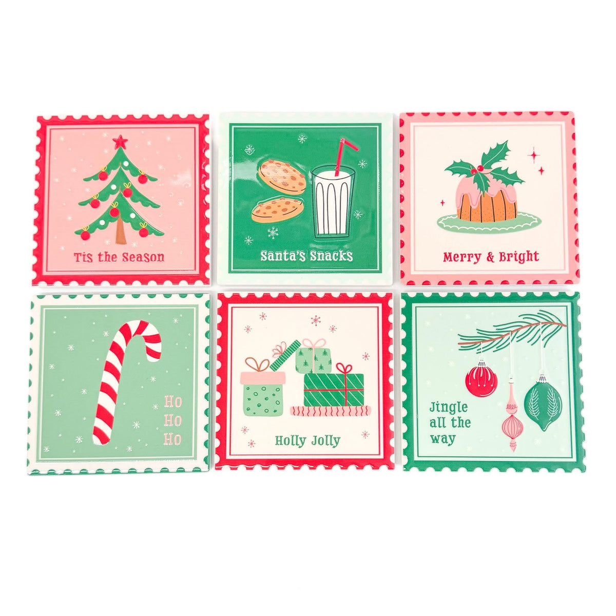 Xmas Stamp Ceramic Coaster