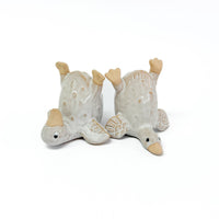 Duck Handstand Salt & Pepper Shakers White
