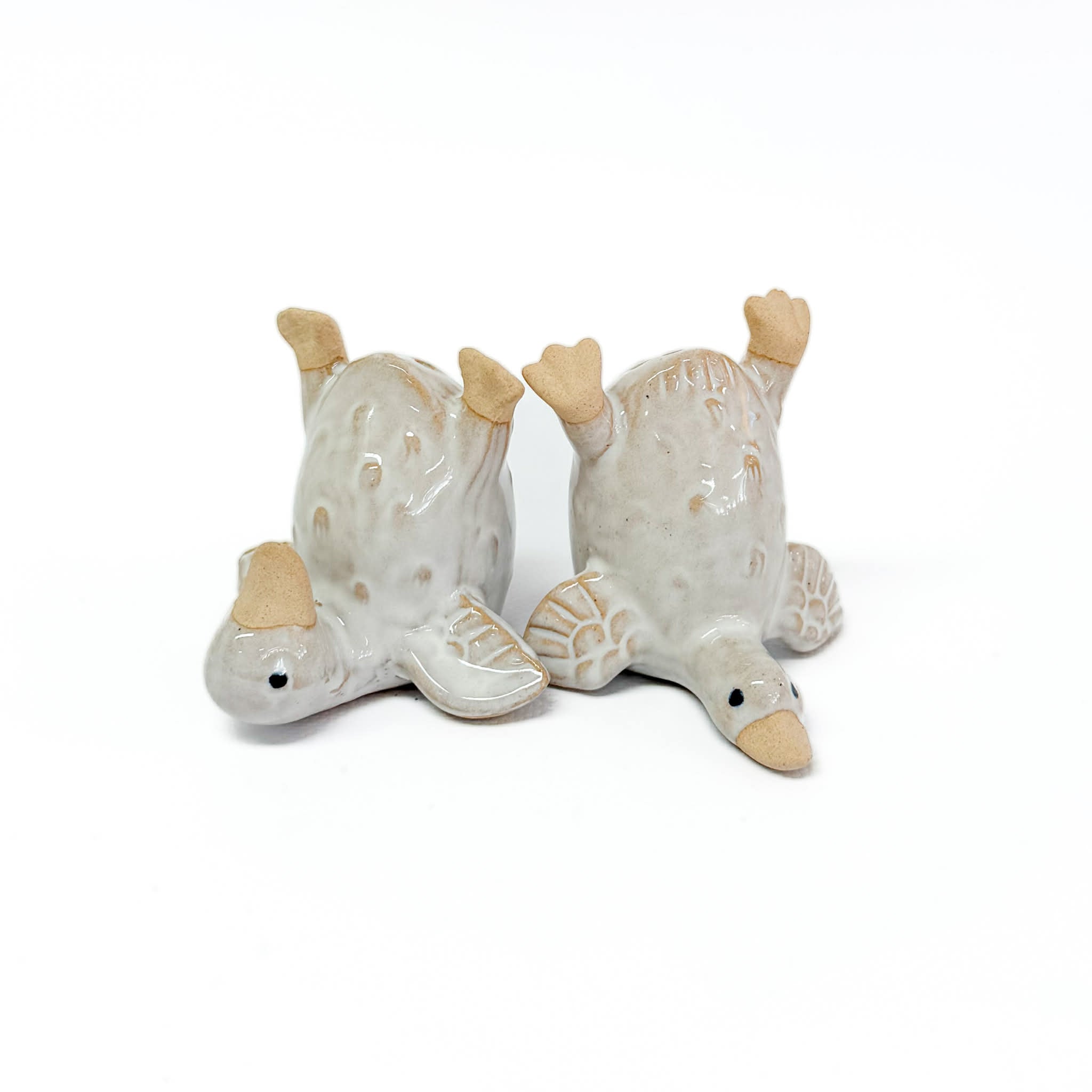 Duck Handstand Salt & Pepper Shakers White