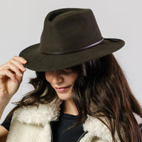 Dk Khaki Green Leura Fedora