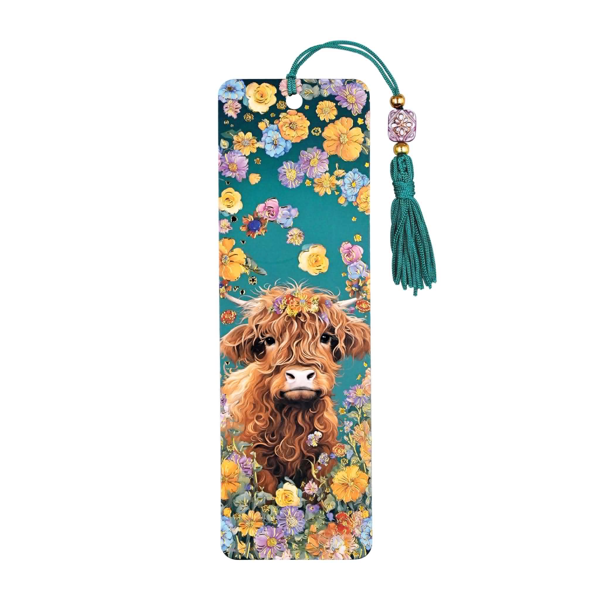 Highland Cow Beaded Bookmark