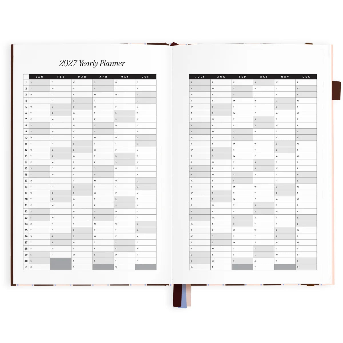 2027 A5 Academic Vertical Planner | Chocolate Stripe
