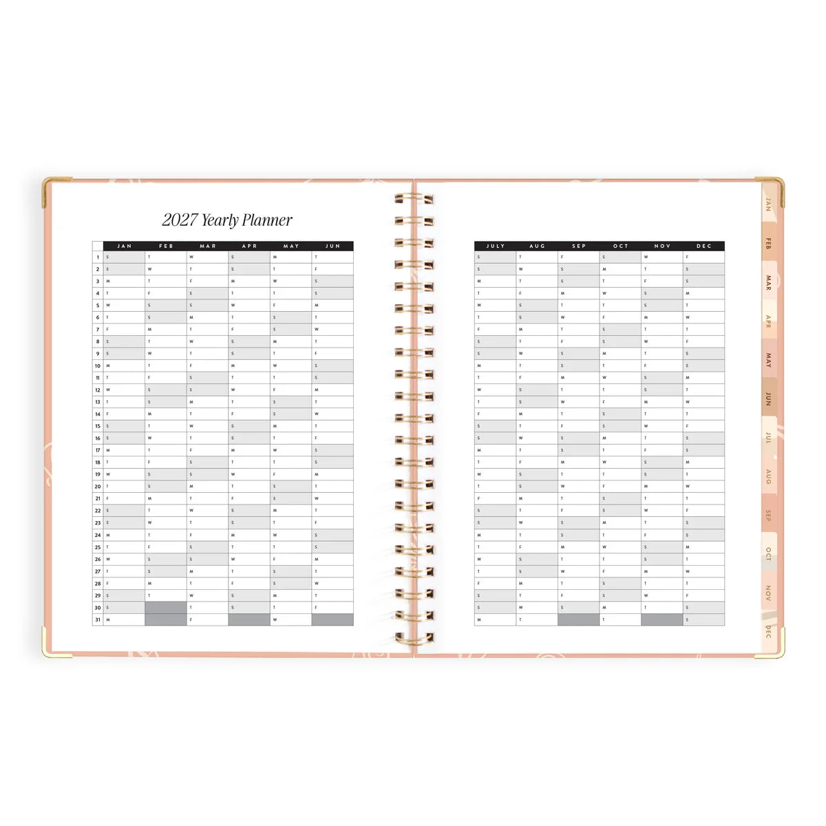2027 A4 Academic Vertical Planner | Amalfi Peach