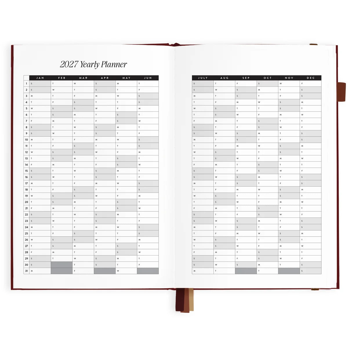 2027 A5 Horizontal Planner | Cherry