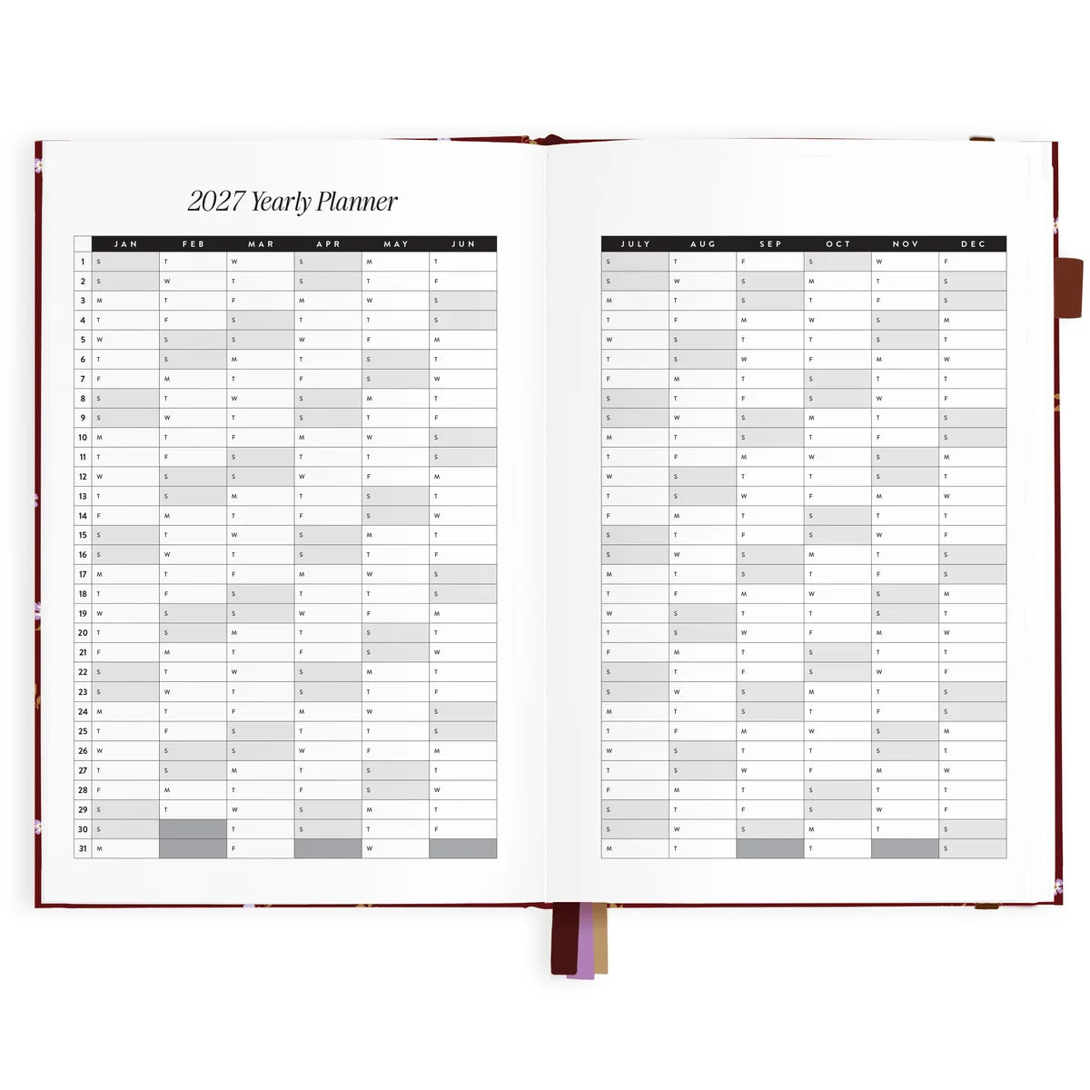 2027 A5 Vertical Planner | Cherry Wisteria