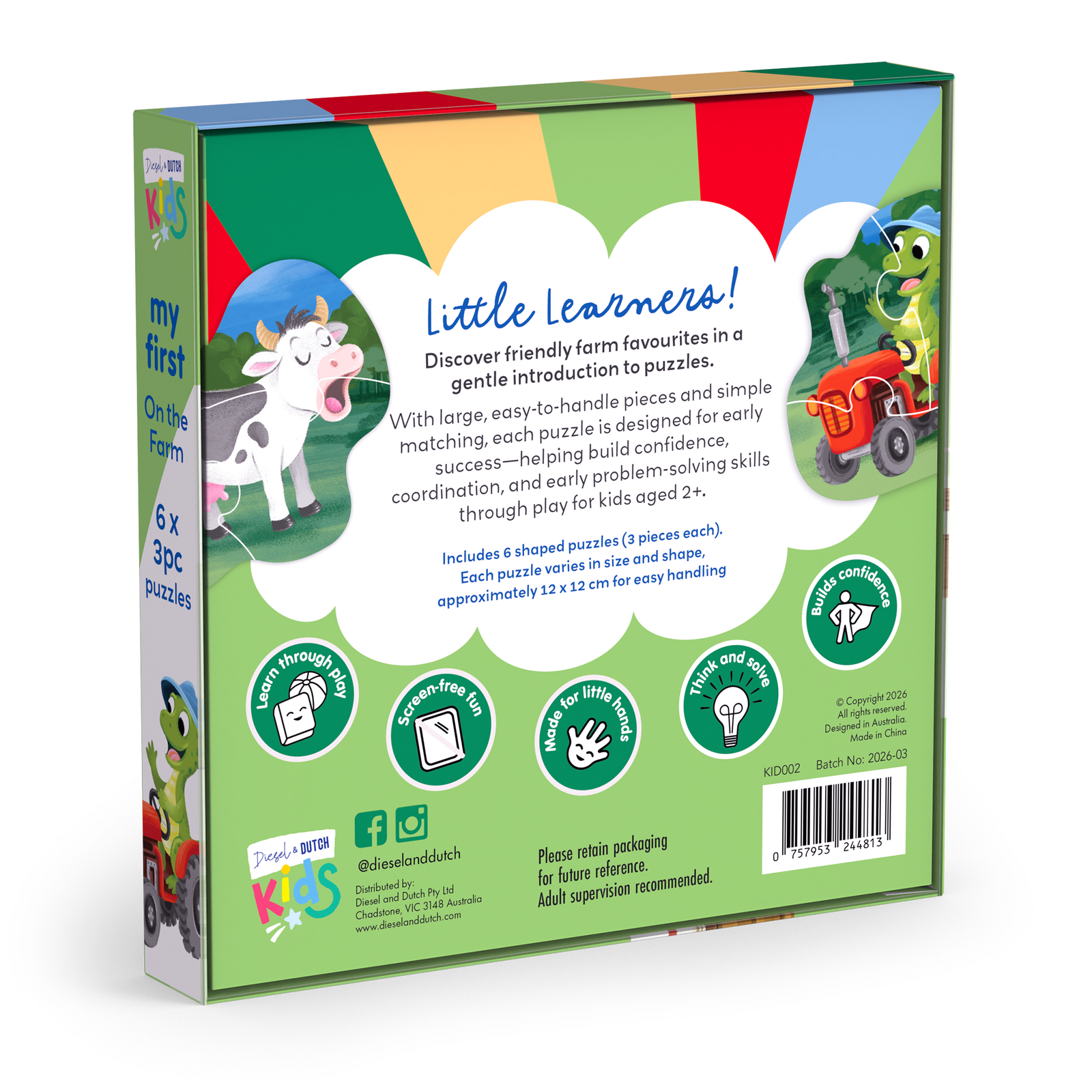 Kids My First 3pc Puzzles | On the Farm