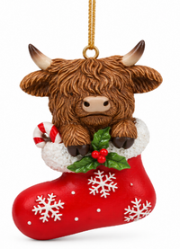 Resin Highland Cow Ornaments