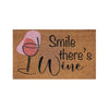 Smile There's Wine Doormat Black