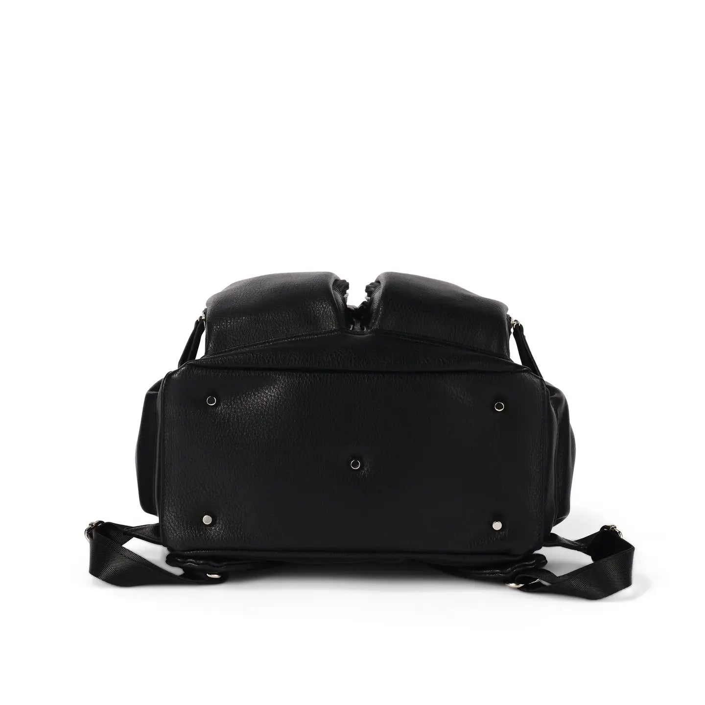 Signature Nappy Backpack | Black Dimple Vegan Leather